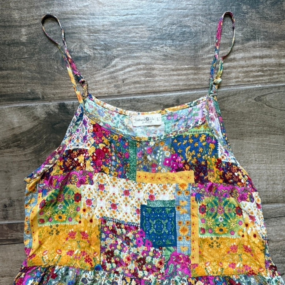 Natural Life Zoe Mandala Patchwork Wide-Leg Jumpsuit,Multi, L (NWOT) - Picture 4 of 10